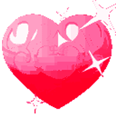 Gif animé coeur rouge étoilé